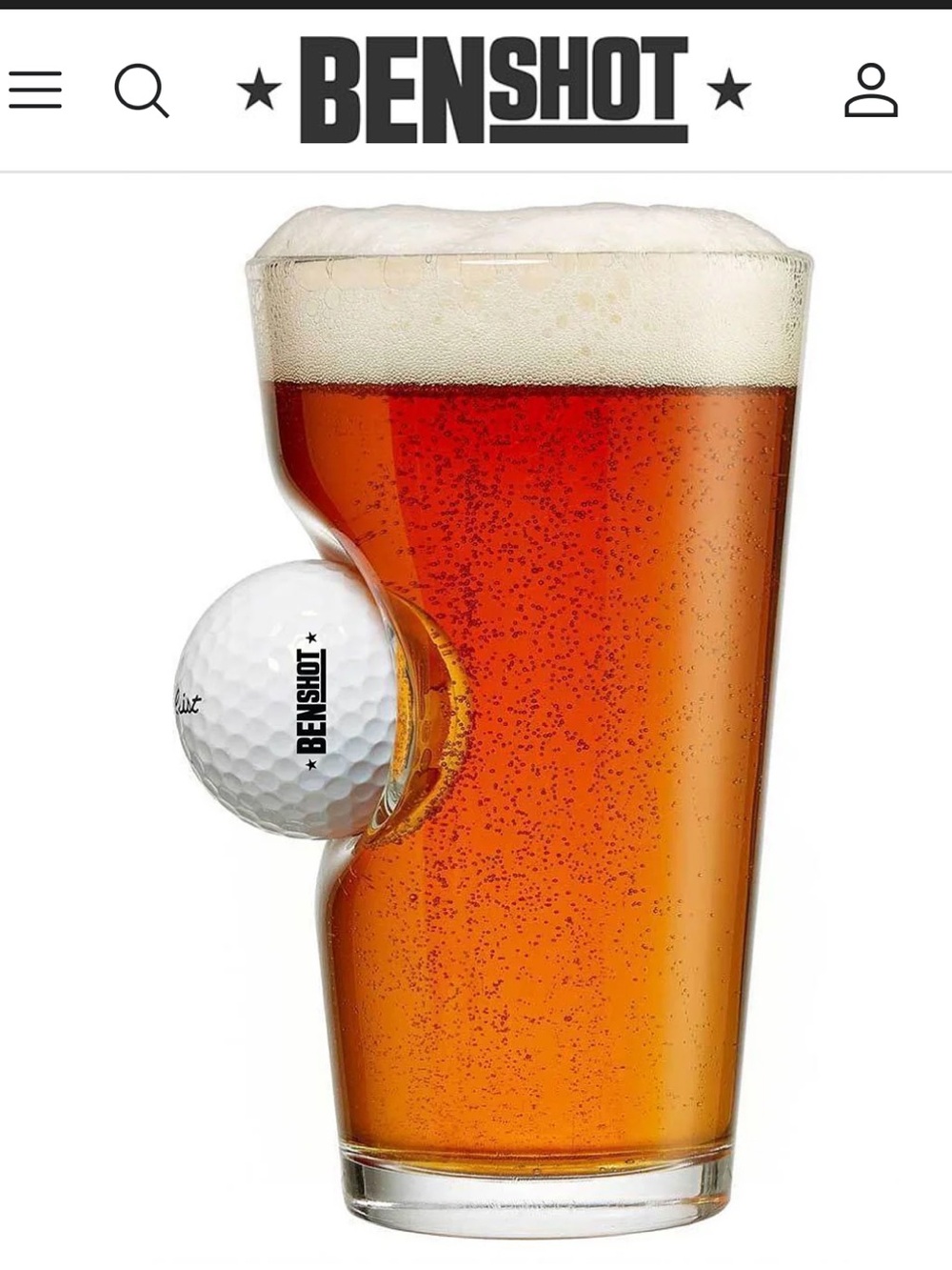BenShot Titleist 4 golf ball embedded pint glass collectible ideal dad/bf gift